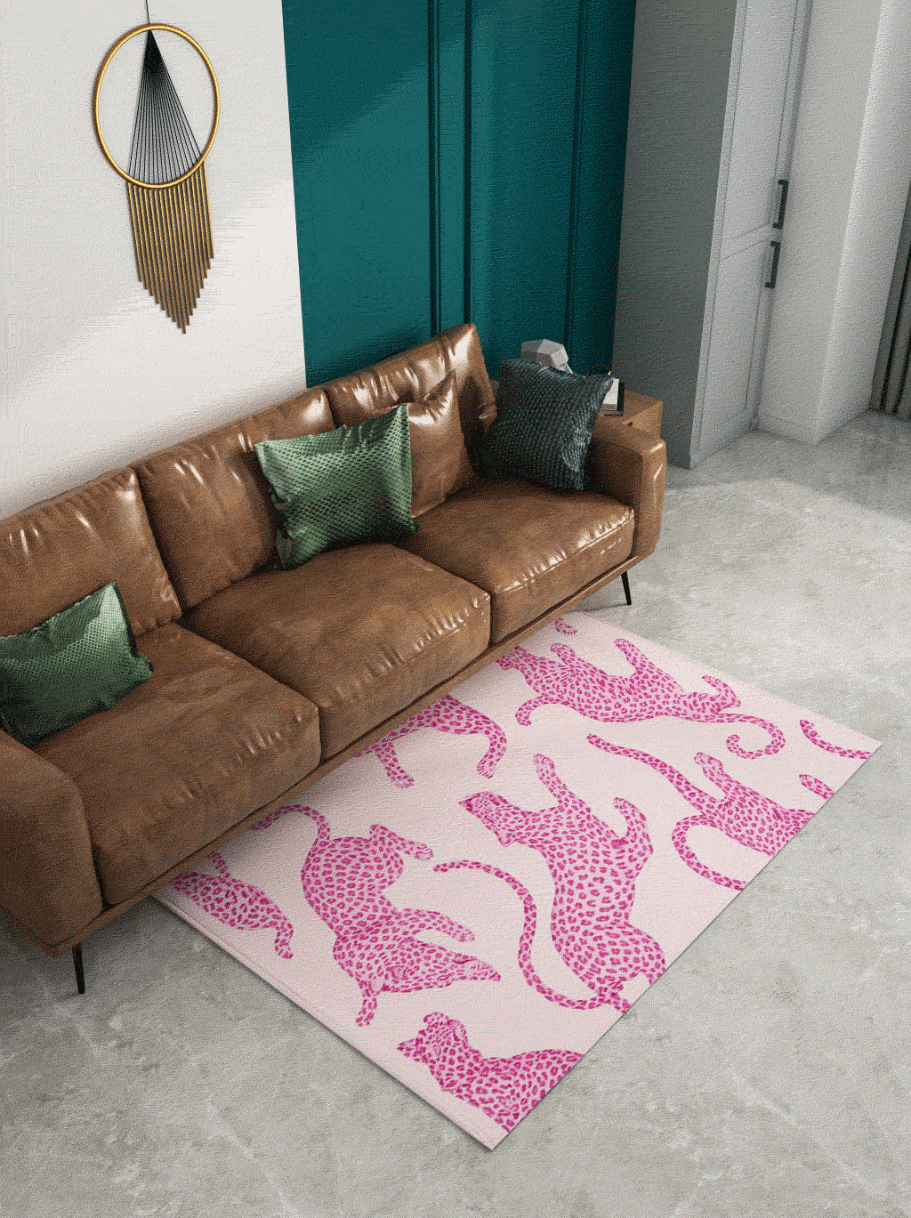 粉色豹纹地毯