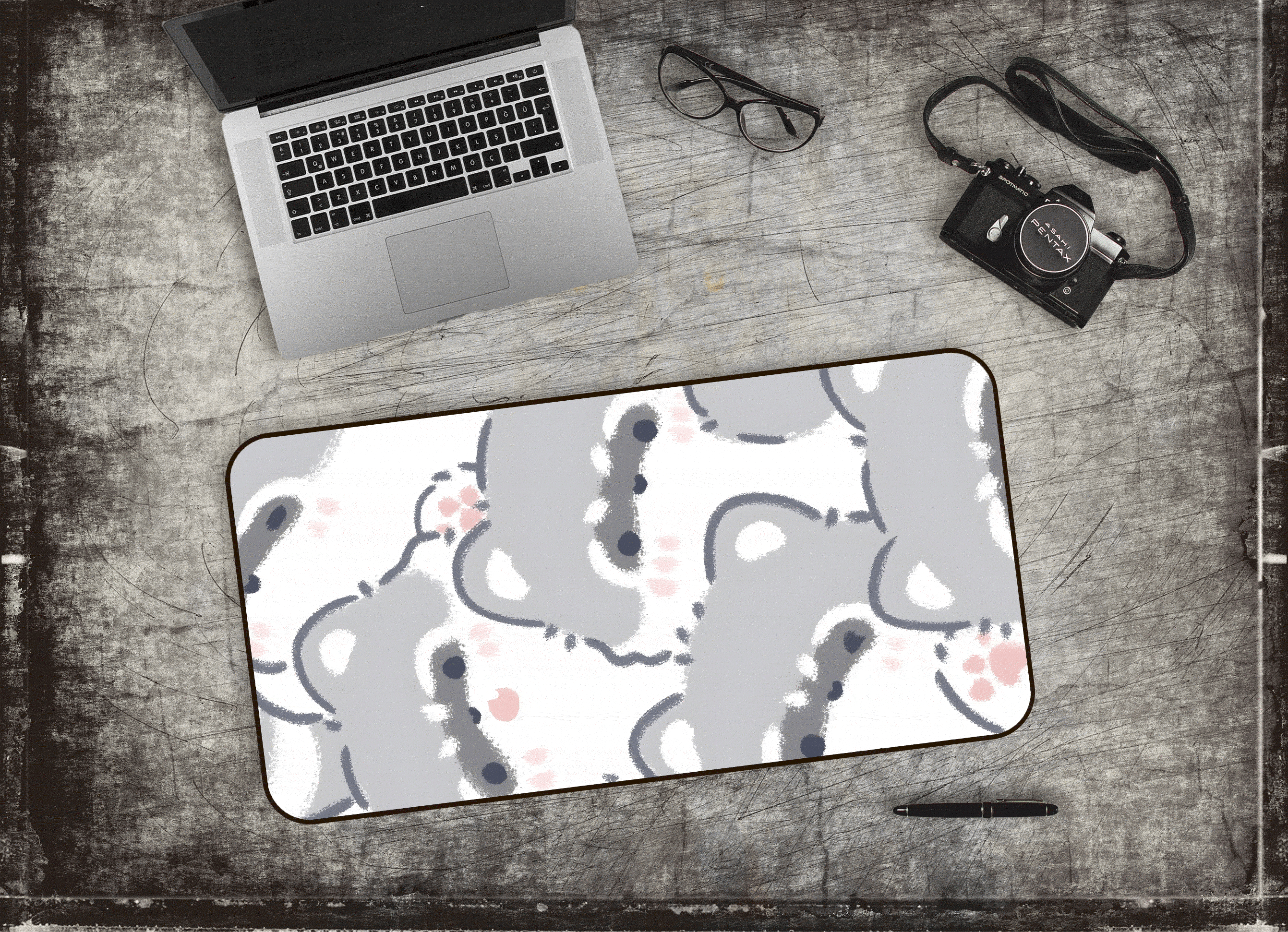 猫咪图案鼠标垫