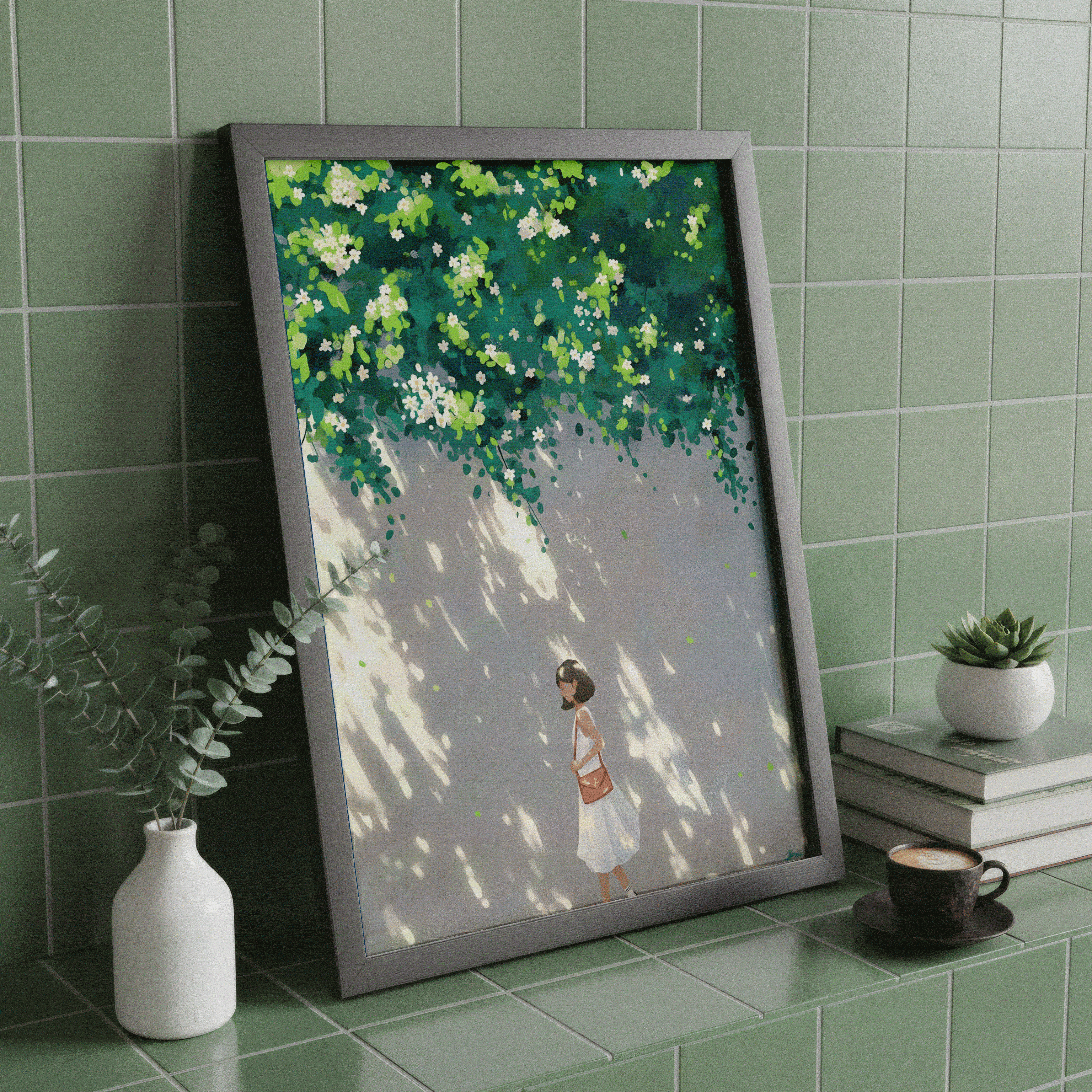 绿意花影装饰画