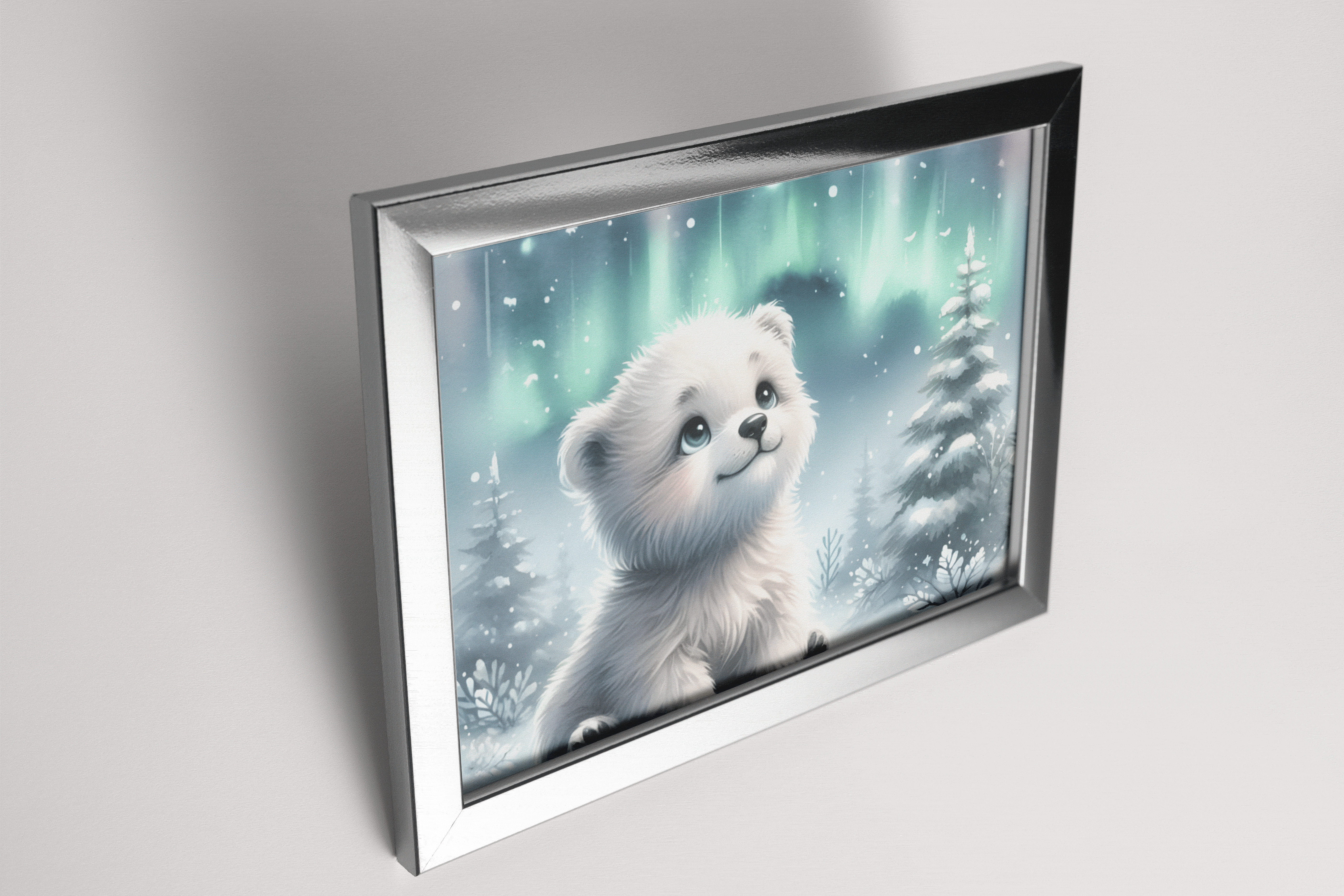 北极熊幼崽画框