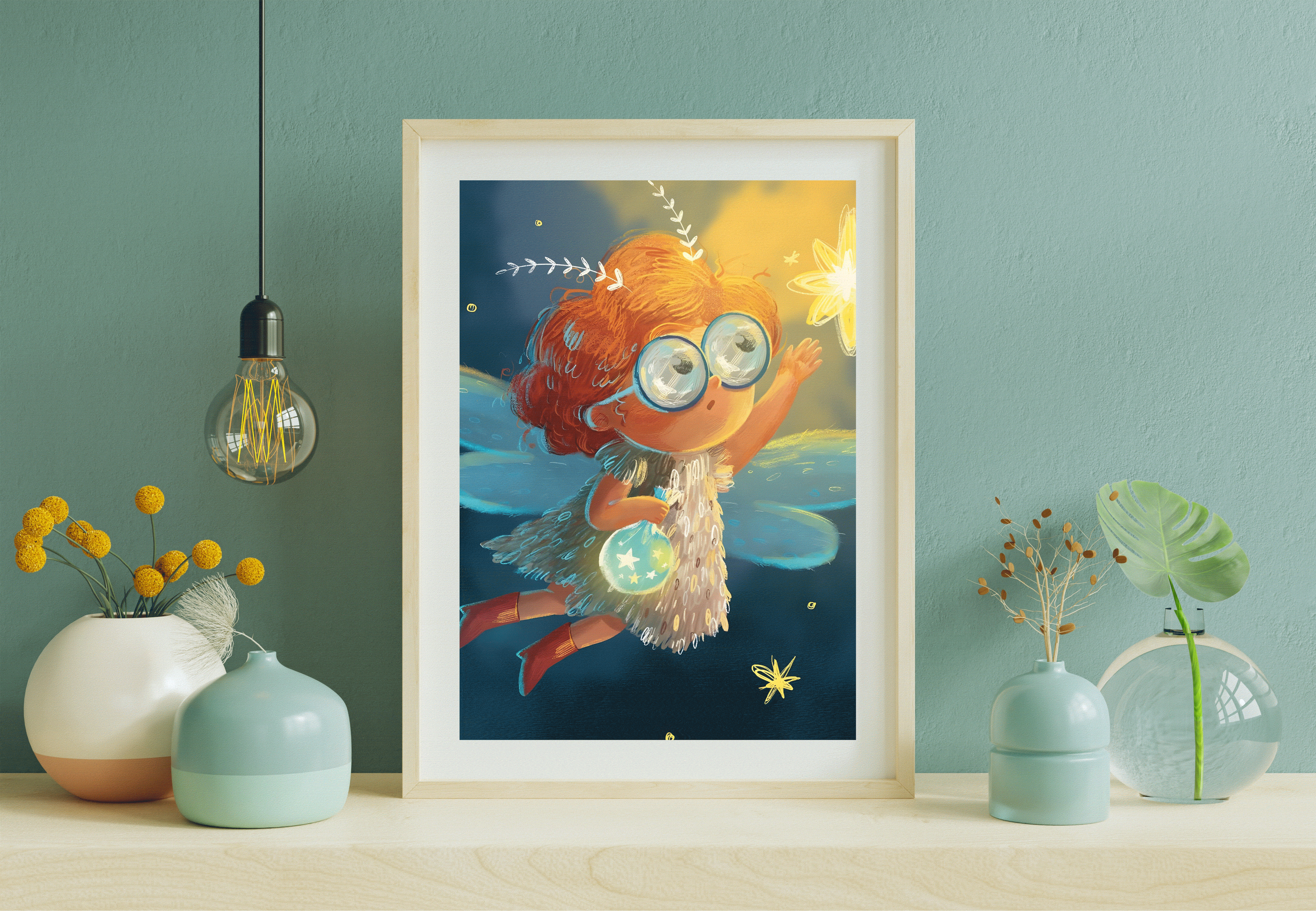 梦幻女孩插画装饰画