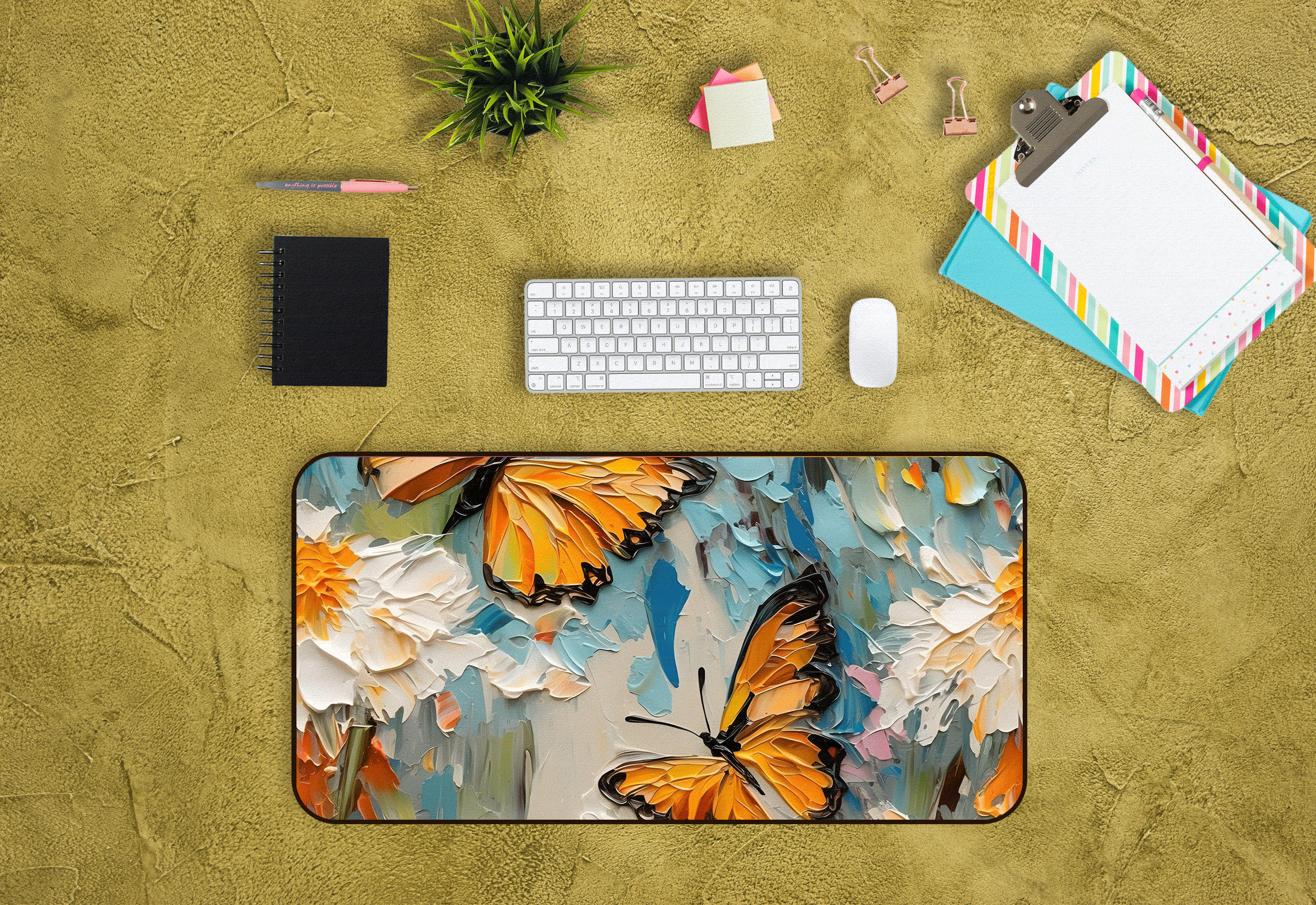 蝴蝶油画鼠标垫