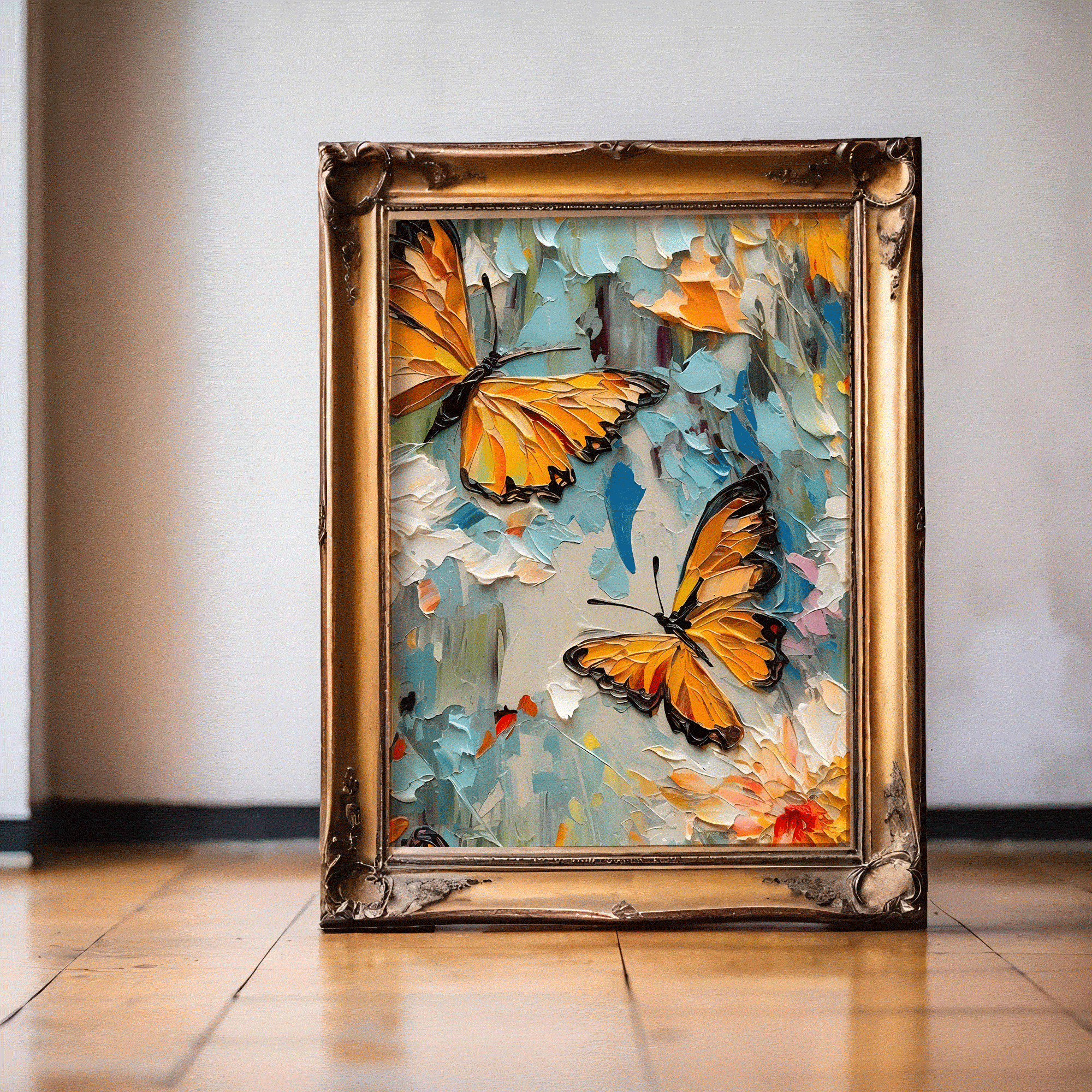 蝴蝶油画装饰画