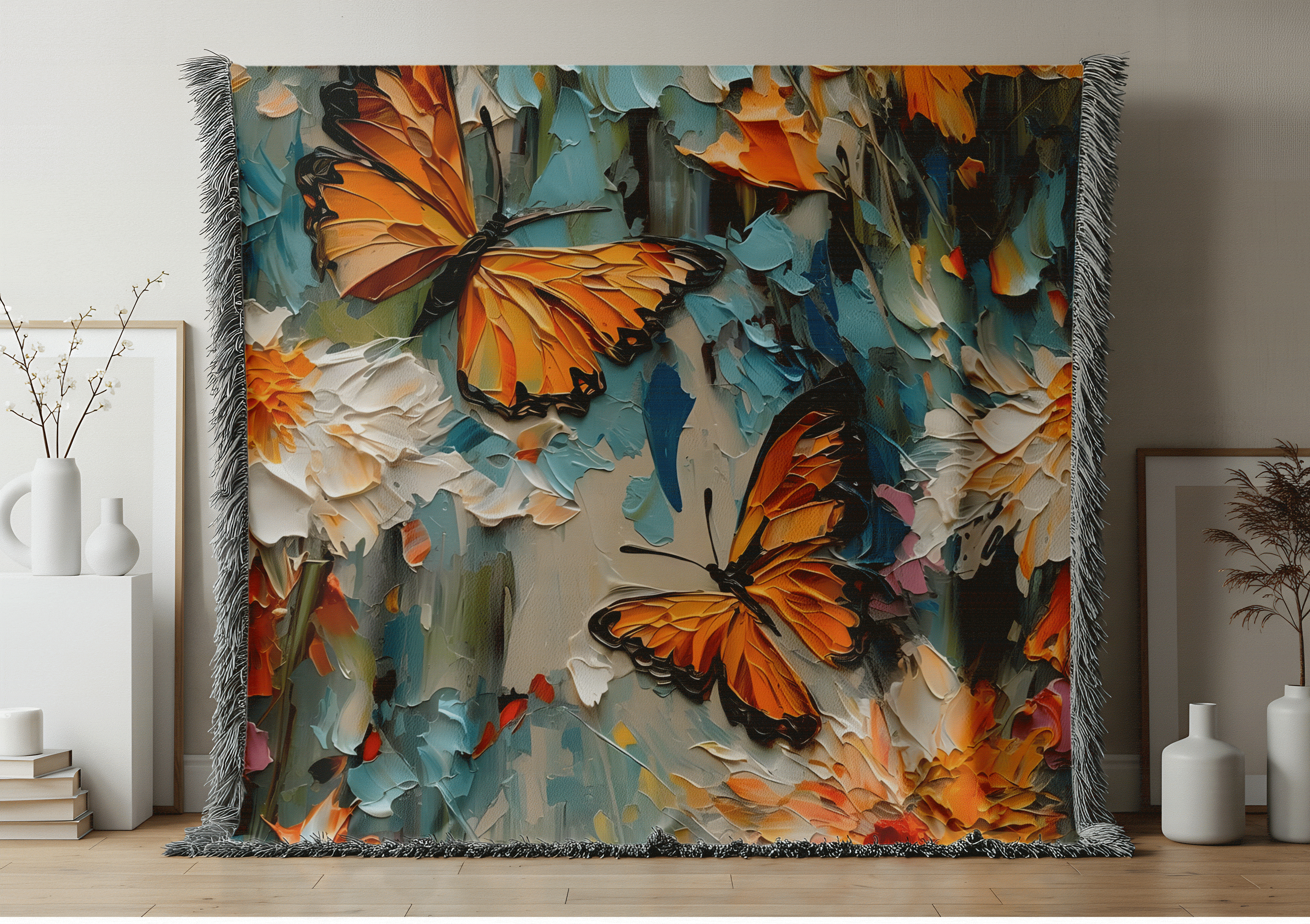 蝴蝶油画挂毯