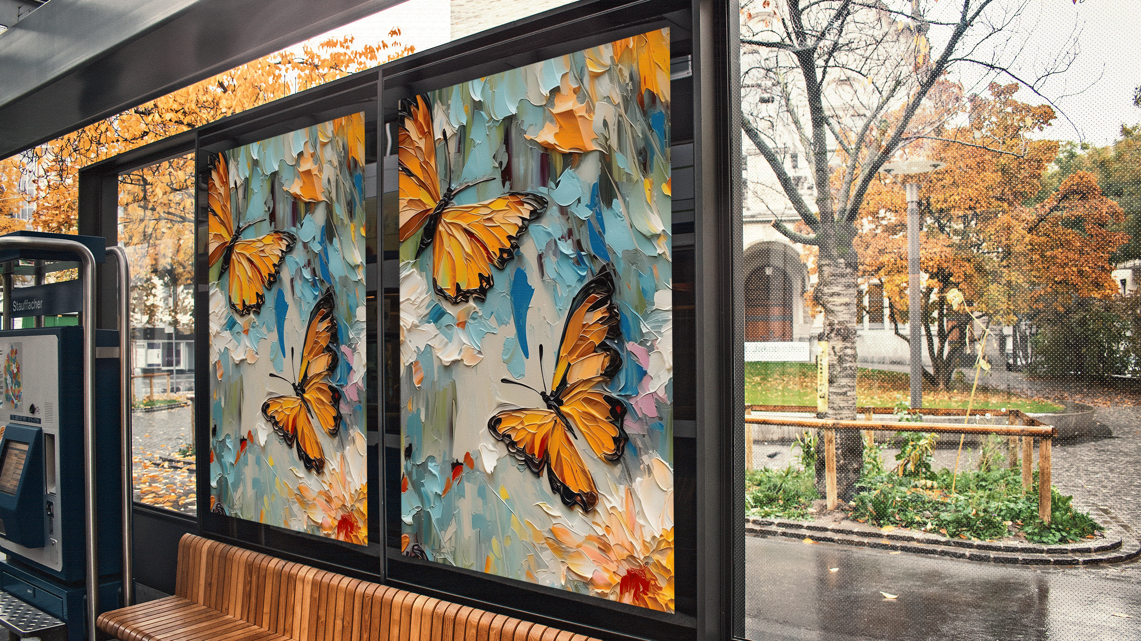 蝴蝶主题艺术壁画