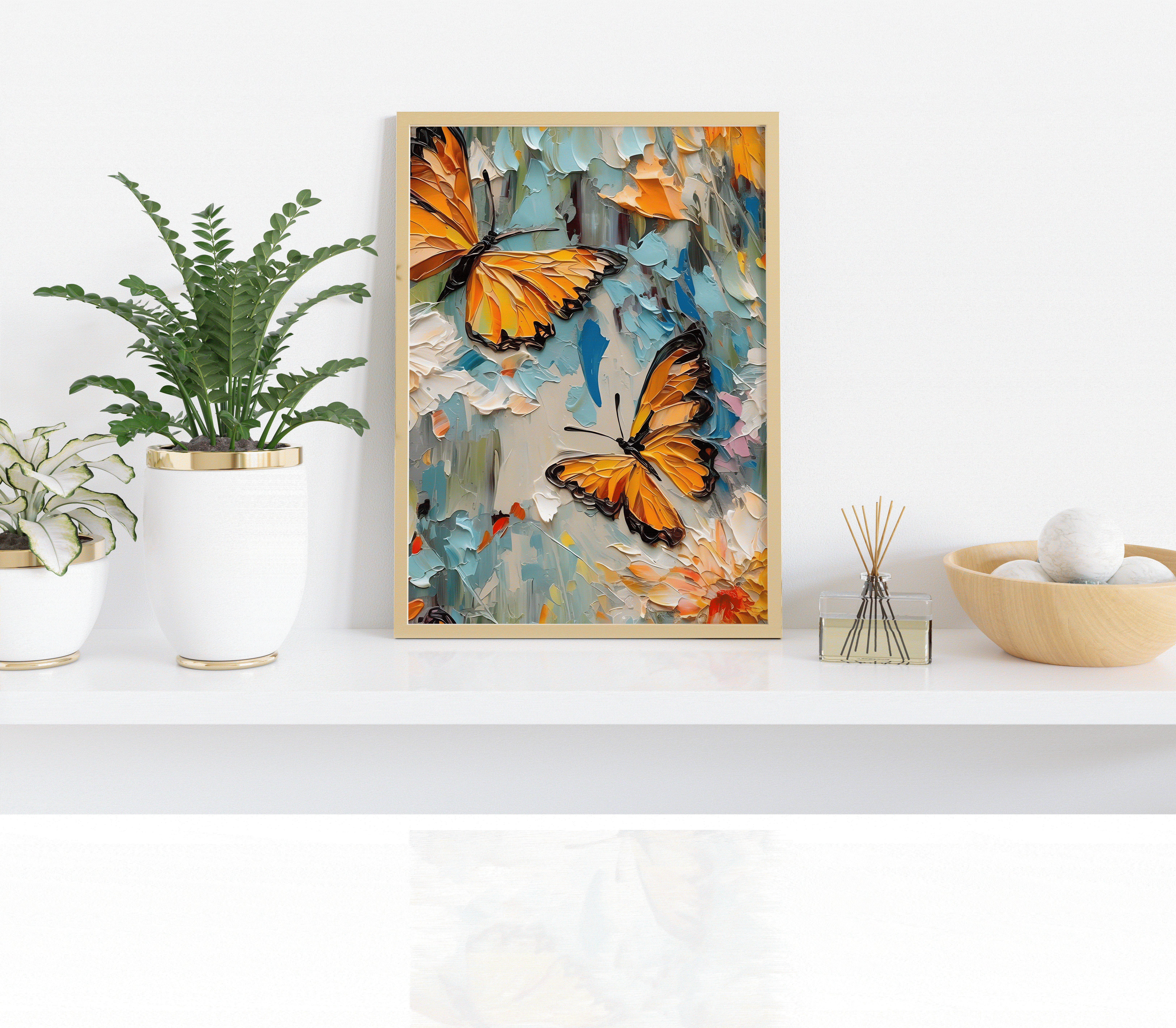 蝴蝶油画装饰画
