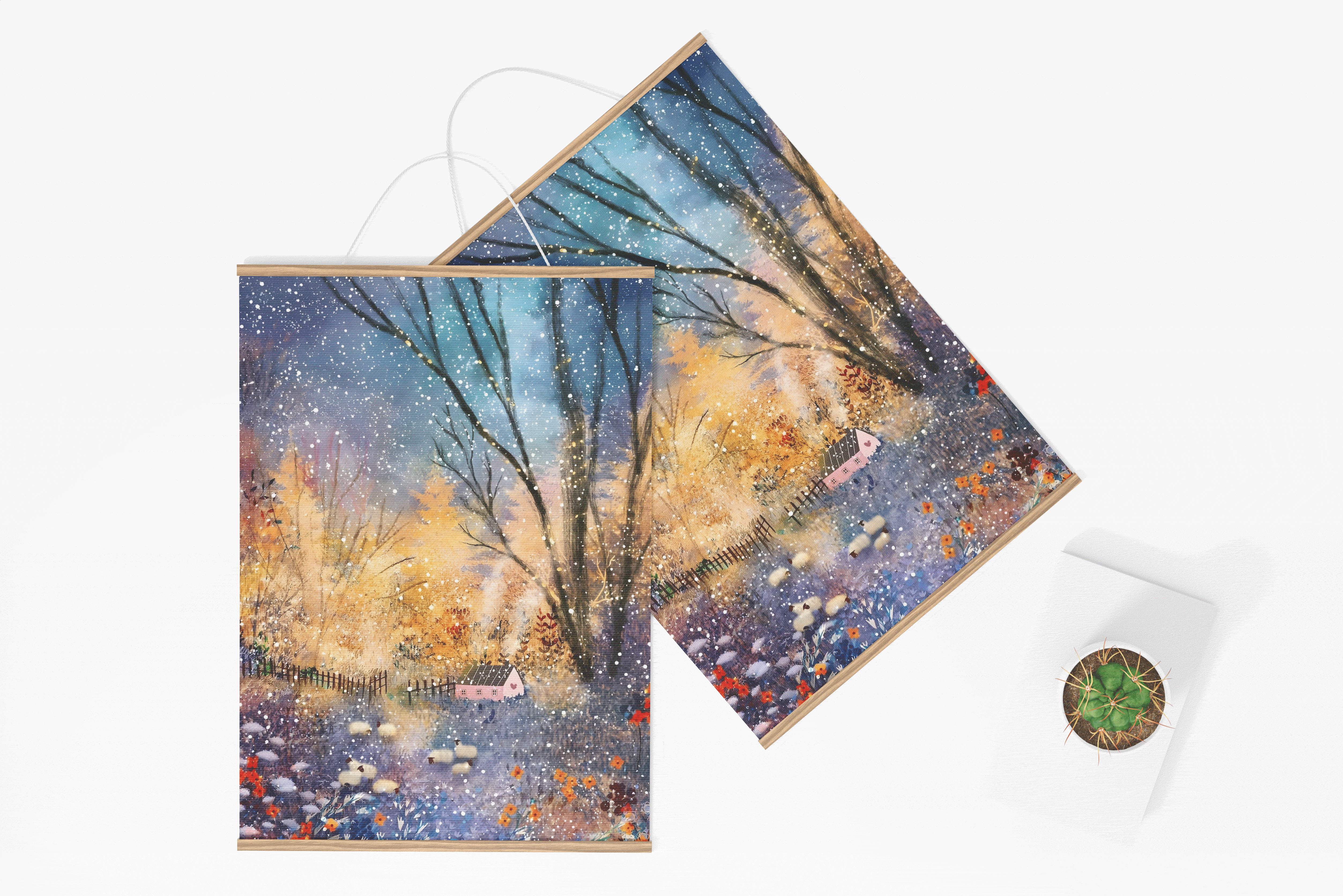 冬日雪景手提袋