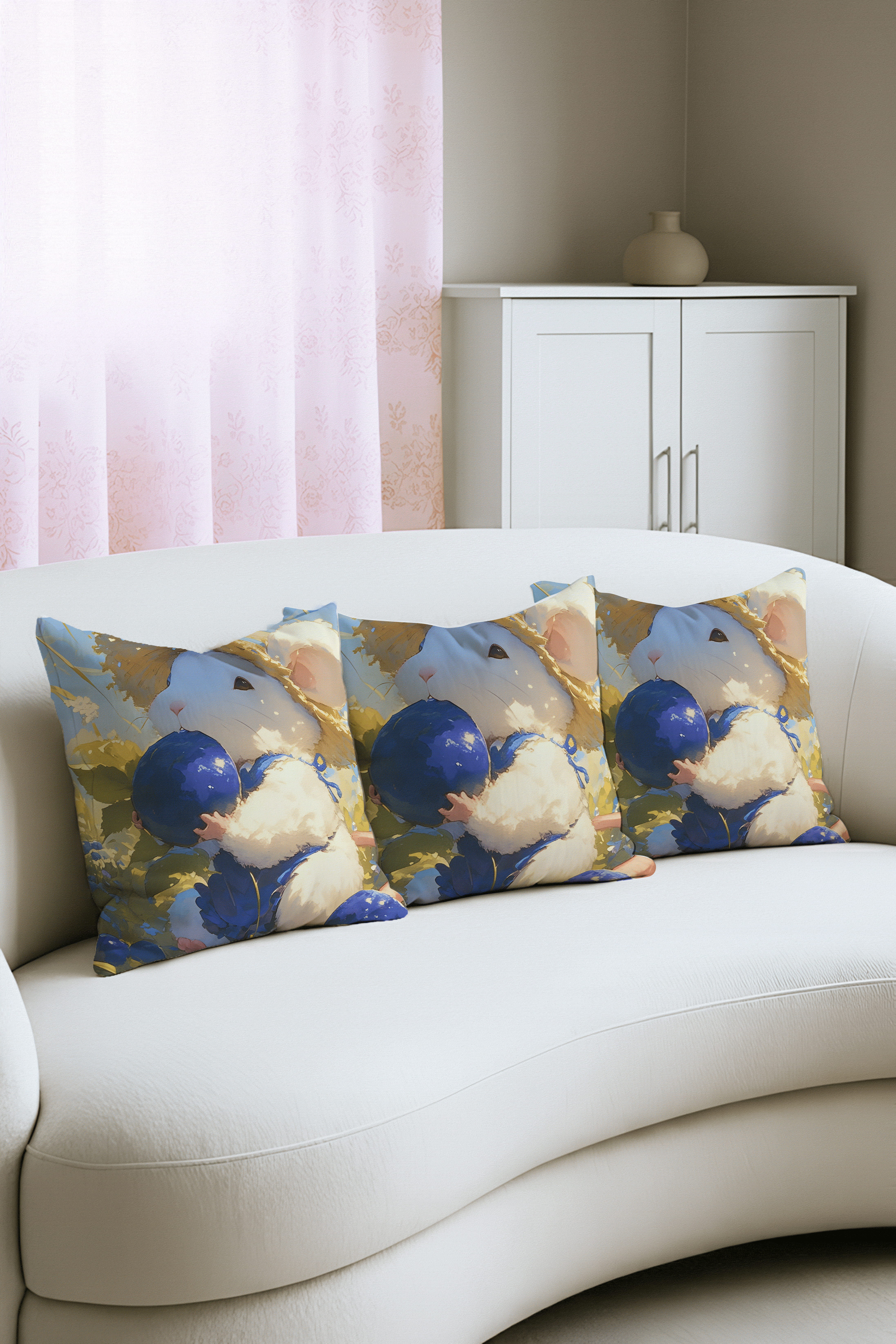 卡通老鼠抱球抱枕