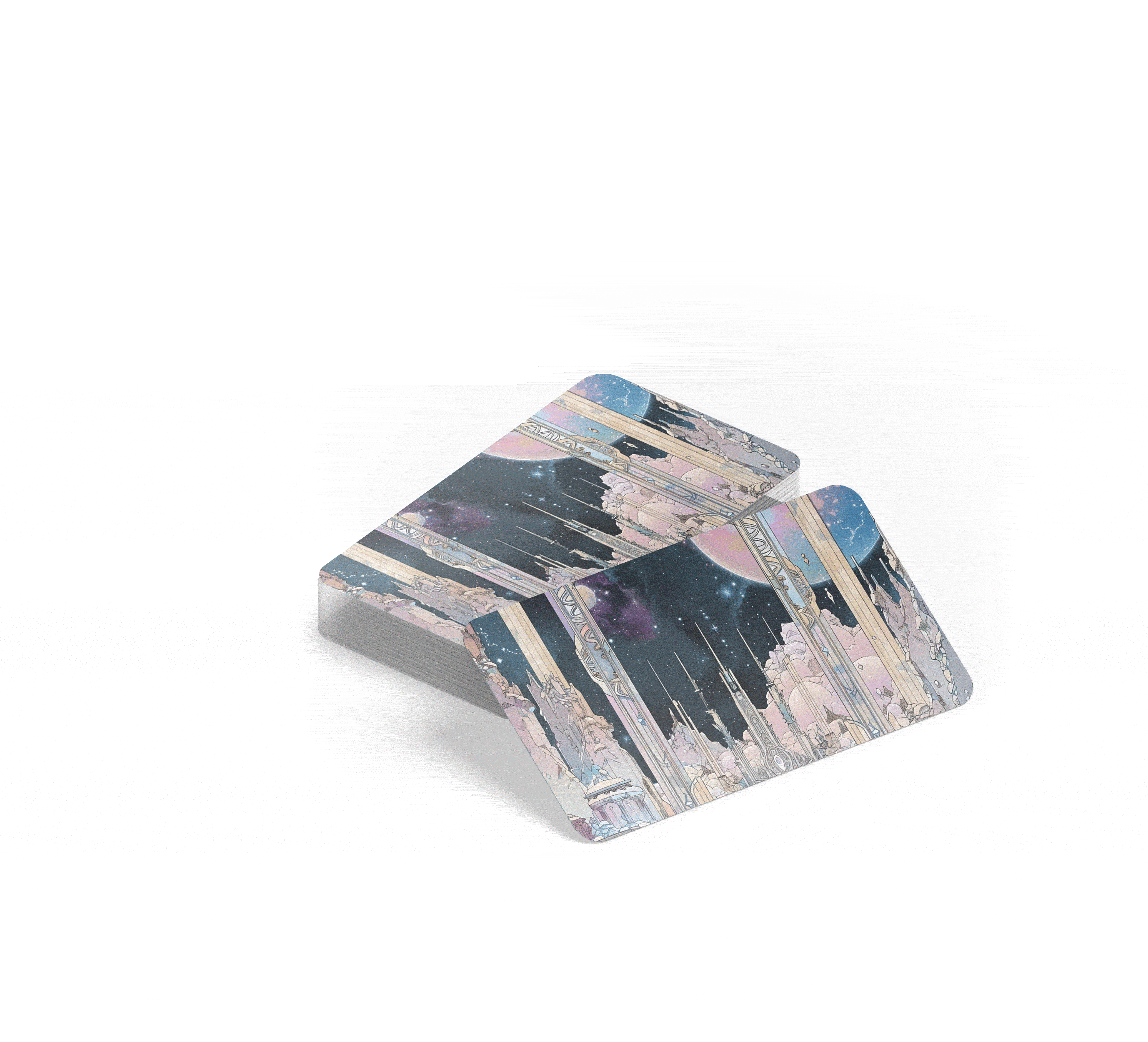 星空建筑图案杯垫