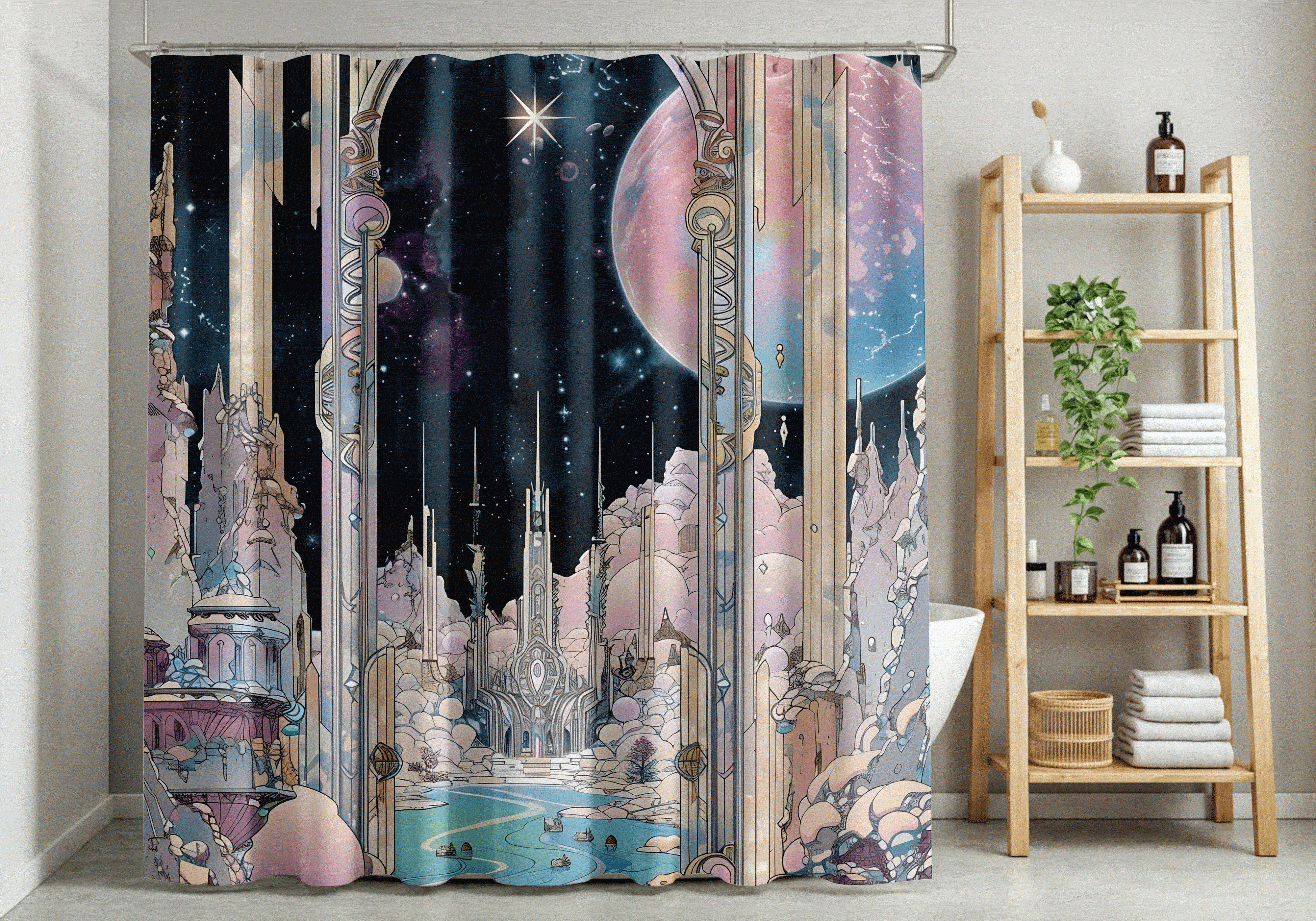 星空城堡浴帘