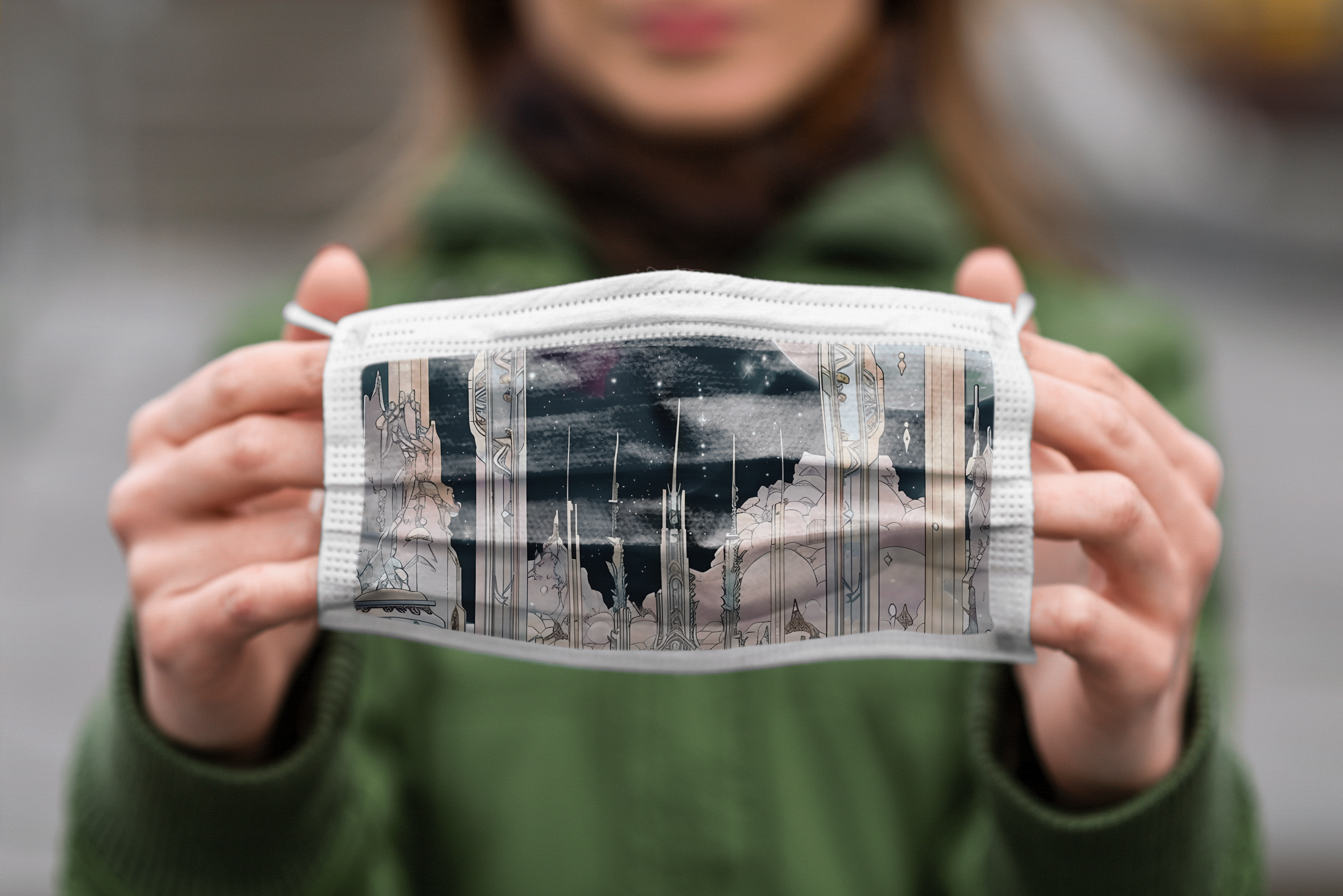 星空城堡印花口罩