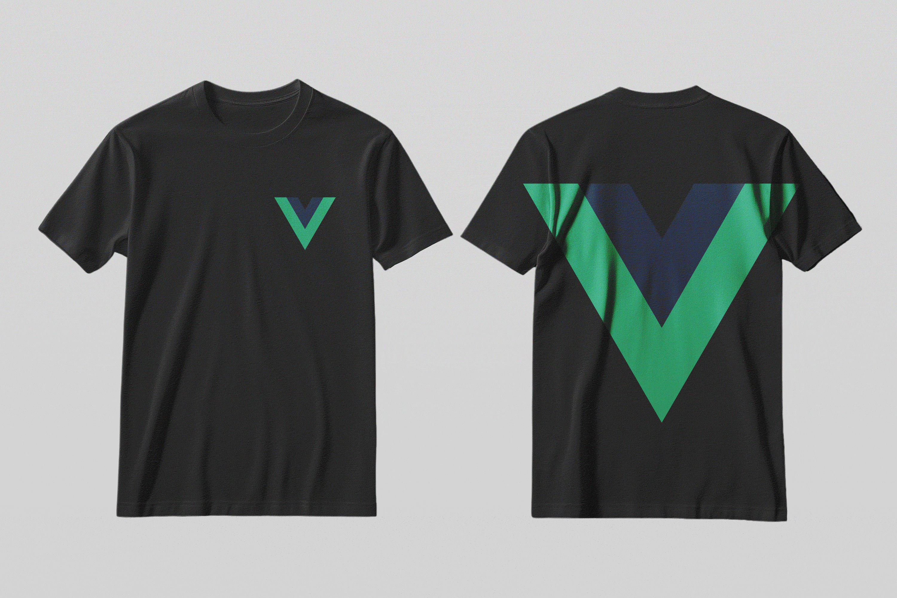 V字图案黑色T恤