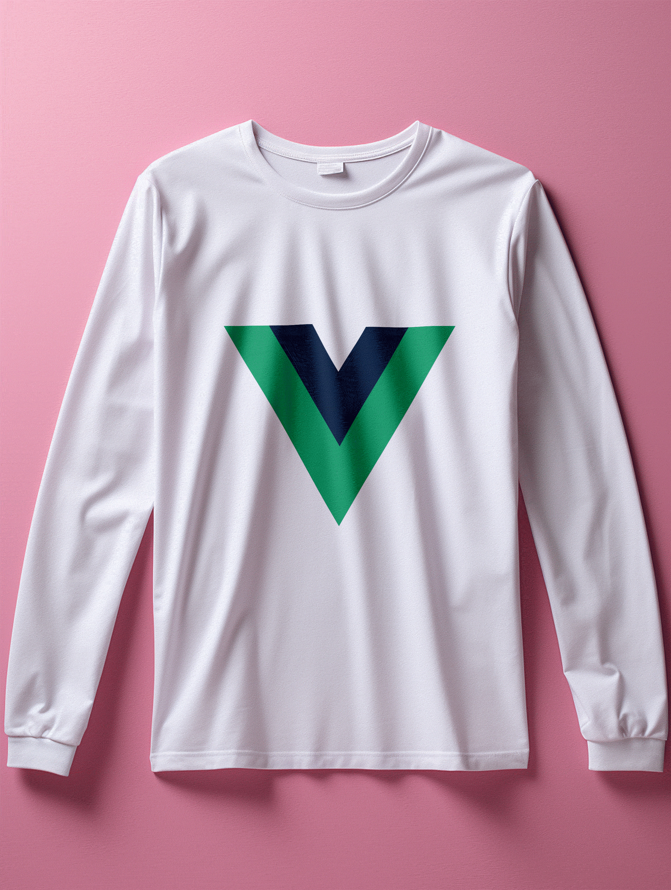 V形图案长袖T恤