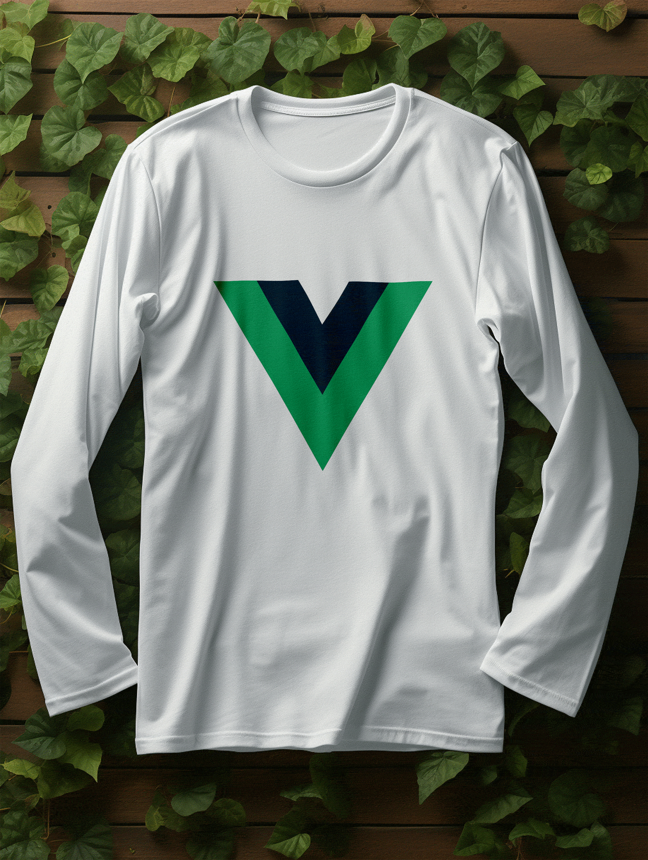 V字图案长袖T恤